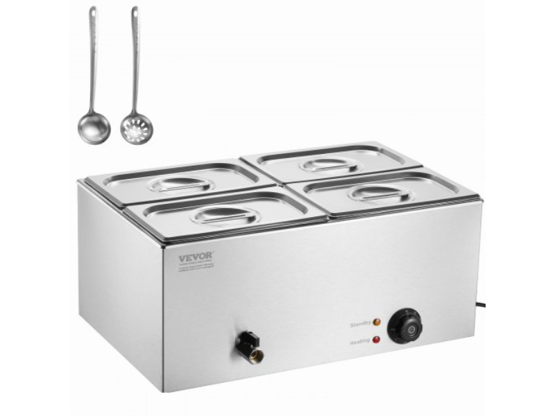 Picture of Vevor SYSPBWQPTK41MK1TQV1 15.9 qt. Commercial Electric Food Warmer 4-Pan Countertop Buffet Bain Marie