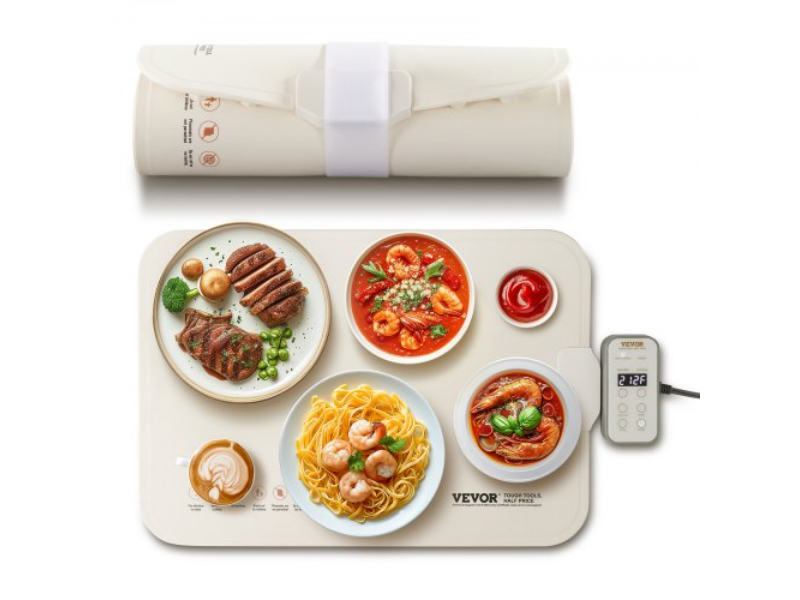 Picture of Vevor DZKJRGBZN500K8YEUV1 Electric Tray Roll Able Food Temperature Control Warming Mat for Buffet - Beige