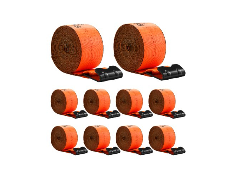PGJPD4INCH30MIYI5V0 4 in. x 30 ft. Winch Truck Straps with Flat Hook for Towing - Pack of 10