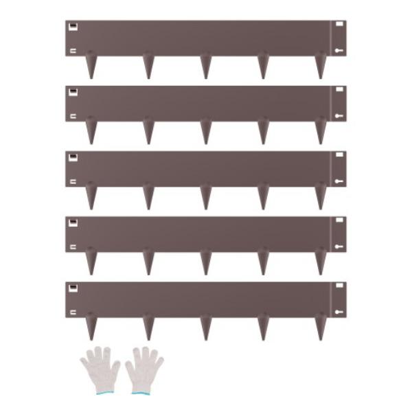 DXGJSPZ5PCS3BLAFEV0 39 x 5 in. Steel Landscape Rust-Resistant Edging Border, Brown - Pack of 5