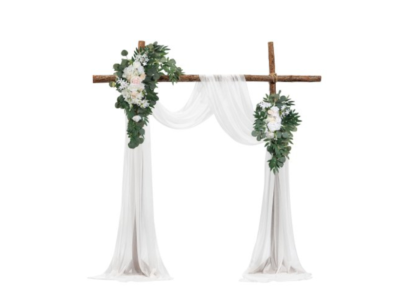 Picture of Vevor HLGMHTJ4JTBSCANWFV0 21 ft. Artificial Draping Fabric Wedding Arch Flowers Kit&#44; White - Pack of 4
