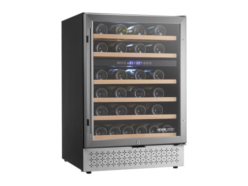 Picture of Vevor SYHJJQRS24YCZ1HH5V1 46 Bottle Dual Zone Wine Refrigerator with Glass Door Temperature Control