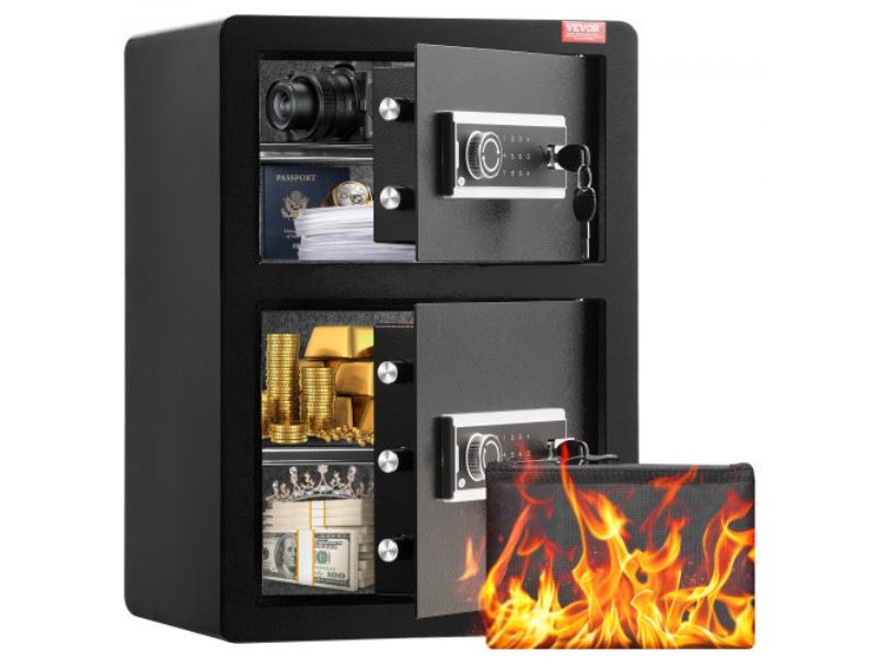 LMBXXLS3139CMP3A6V9 3.5 cu. ft. Safe Box with Key Lock Password Fireproof Bag, Black