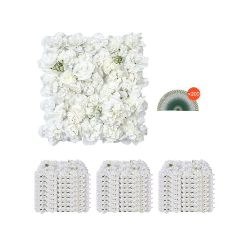 PJSRZZWQ24PCRIA85V0 15 x 15 in. Artificial Floral Background 3D Flower Wall Panel for Wedding - 24 Piece