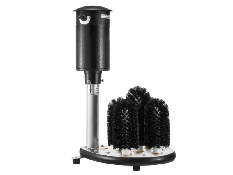 Picture of Vevor DDXBJZLDJBFSM1ASQV1 Electric 5-Brush Bar Glass Cleaner 1200 Cups per Hour for Wine Glass