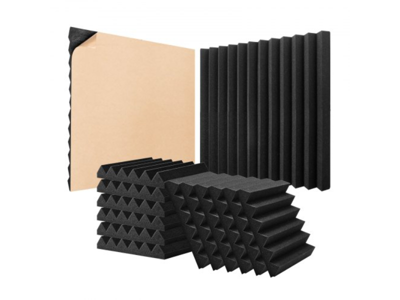 Picture of Vevor ZZSPMBHSL12W4C53ZV0 12 x 12 x 2 in. Acoustic Foam Panels Adhesive for Wall Ceiling&#44; Black - Pack of 24