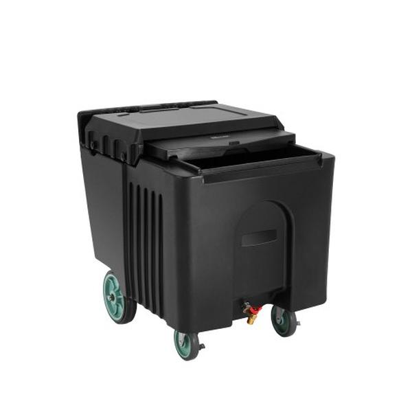 Picture of Vevor SYCBC125LBSHZ0EPHV0 61.6 Liter Commercial Portable Ice Caddy Bin with Sliding Lid & Four Wheels