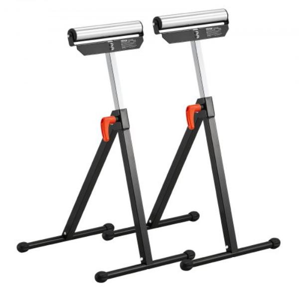 Picture of VEVOR DZGTMGGJ2JZ1IM5TRV0 135 lbs 26.8 - 42.5 in. Adjustable Folding Woodworking Roller Stands - 2 Piece