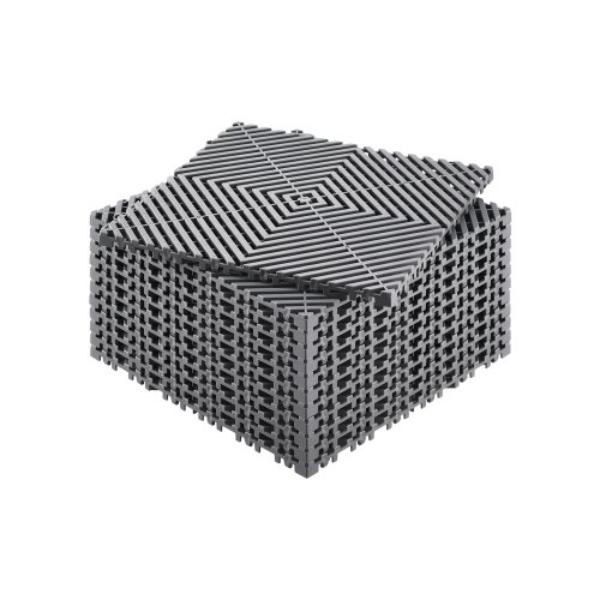 CKPSD12X12YC7FR5ZV0 12 x 12 in. Modular Interlocking Drainage Mat, Gray - 12 Piece