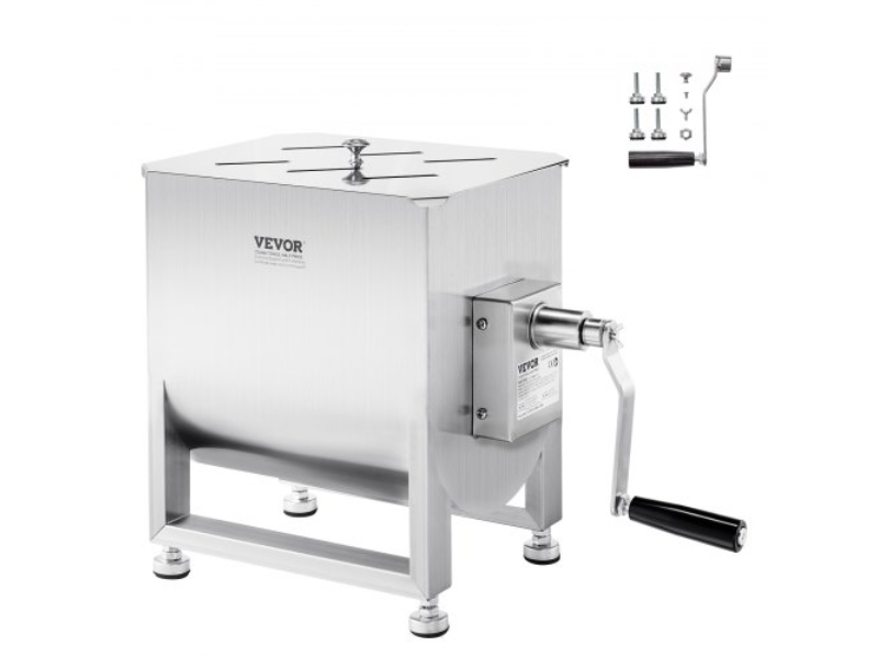 Picture of Vevor SYRLJBJBKQXKJ02ER001V0 30 Liter Fixed Tank Mixing Max 30 lbs for Manual Meat Sausage Mixer Machine