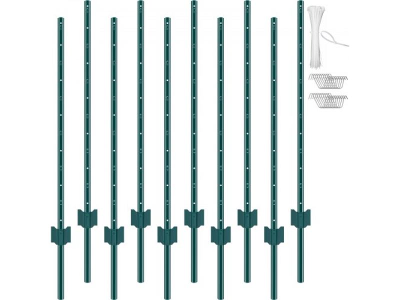Picture of Vevor WLLZJSK4YC10ZL2G3V0 4 ft. T-Post Heavy Duty Metal Fence Posts&#44; Green - Pack of 10