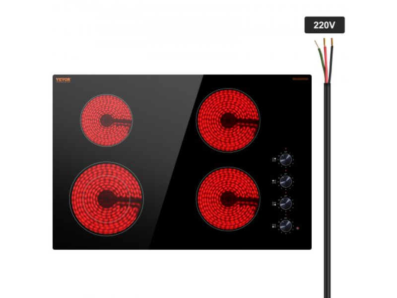 Picture of Vevor QRSDTL7200WHVZKCKV4 30.3 x 20.5 in. Built-in Electric Radiant Ceramic Cooktop with 4 Burners