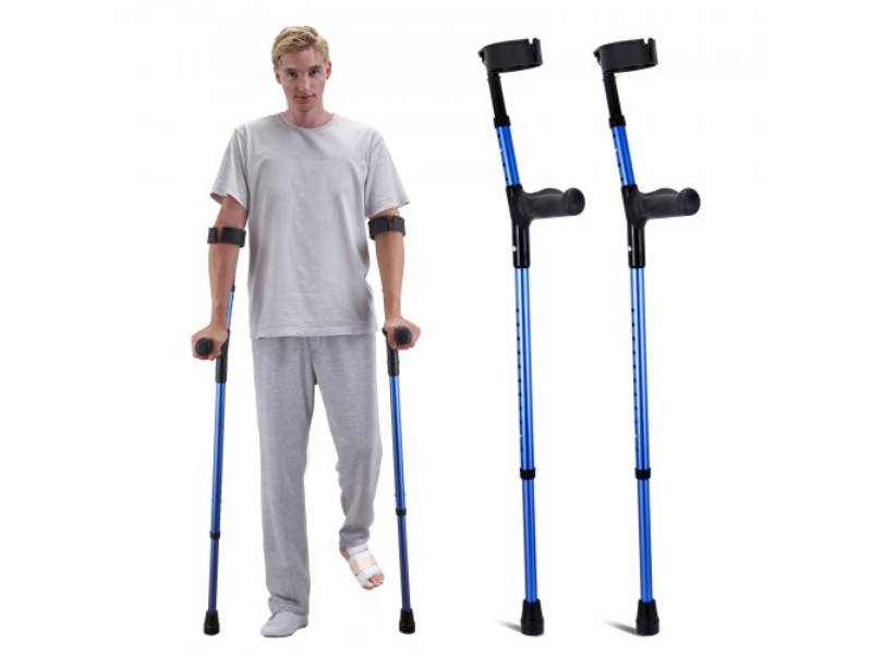 Picture of Vevor QBGZPVCRTGCXUI84QV0 Forearm Aluminum Walking Crutches with Adjustable Height & Cuffs