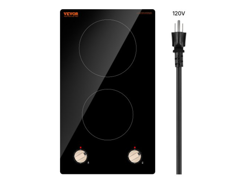 Picture of Vevor NQDCL2GXN180ACCVAV1 1800W 2 Burner Induction Electric Countertop Knob Control