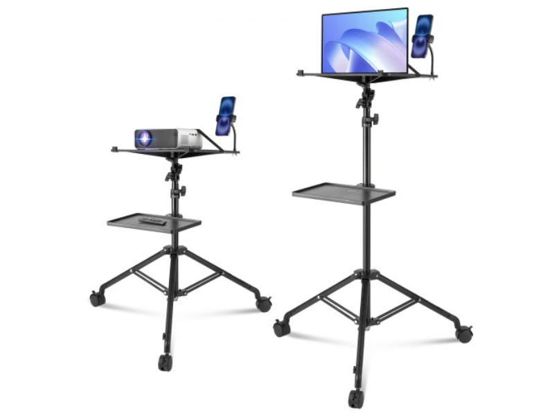 SJJSTYYZJSTP3861GV0 22 lbs Max Load Capacity Adjustable Height from 31.3 - 67.3 in. Projector Floor Stand DJ Equipment with Wheels, Black