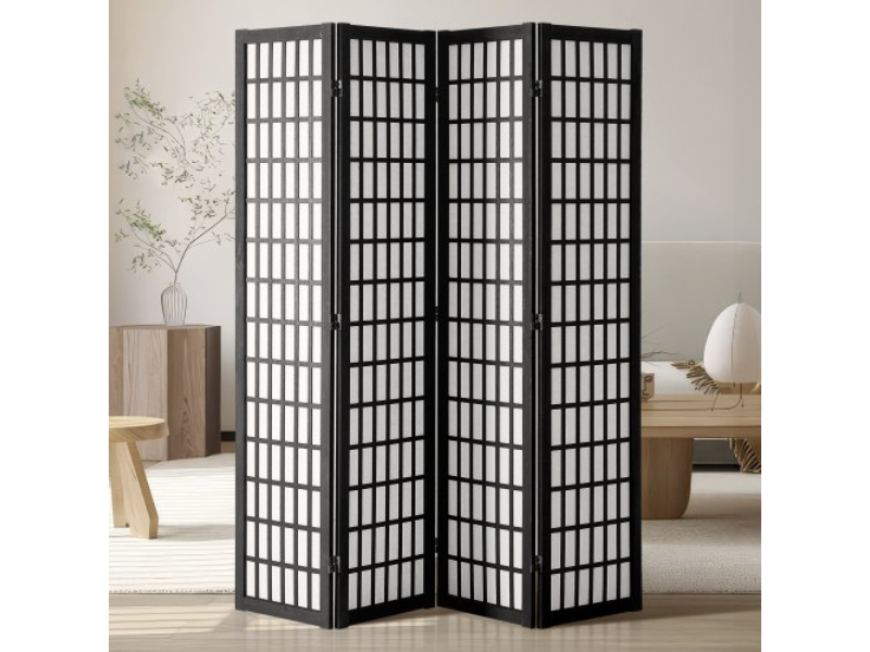 RSPF4MBCSPM0MX1YEV0 4 Panel Japanese Partition Dividers Portable Decoration Screens for Room Separation, Restaurant & Bedroom