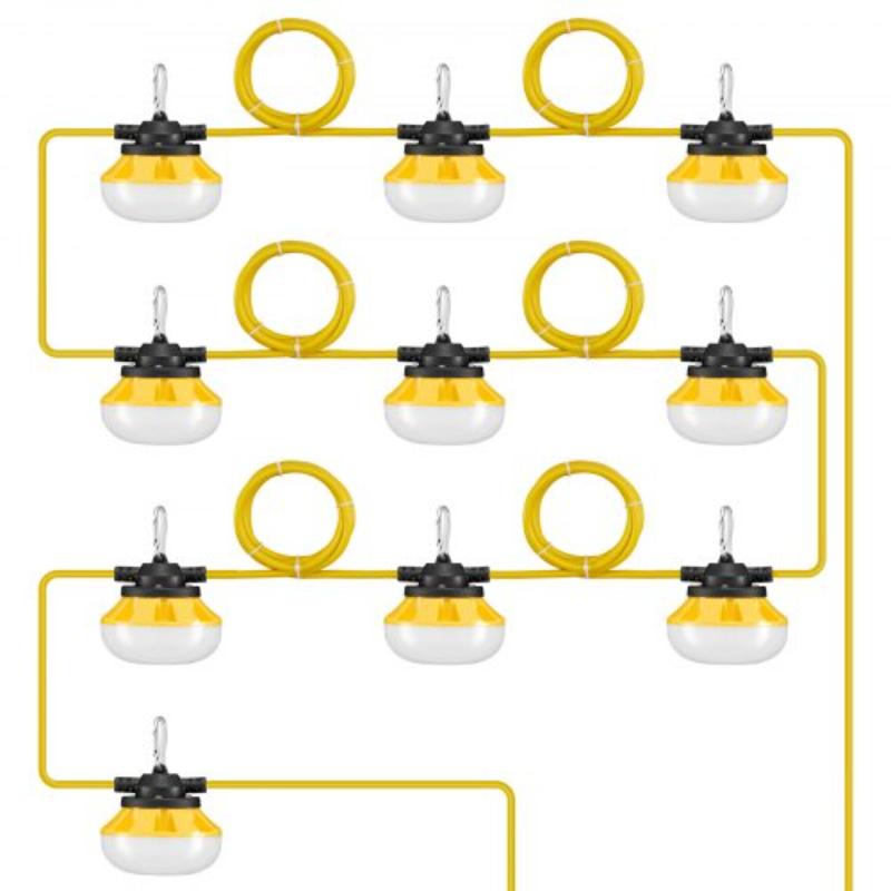 JZCD100YC000WZ70UV1 100W 10000LM Connectable Waterproof 100 ft. Construction String Lights