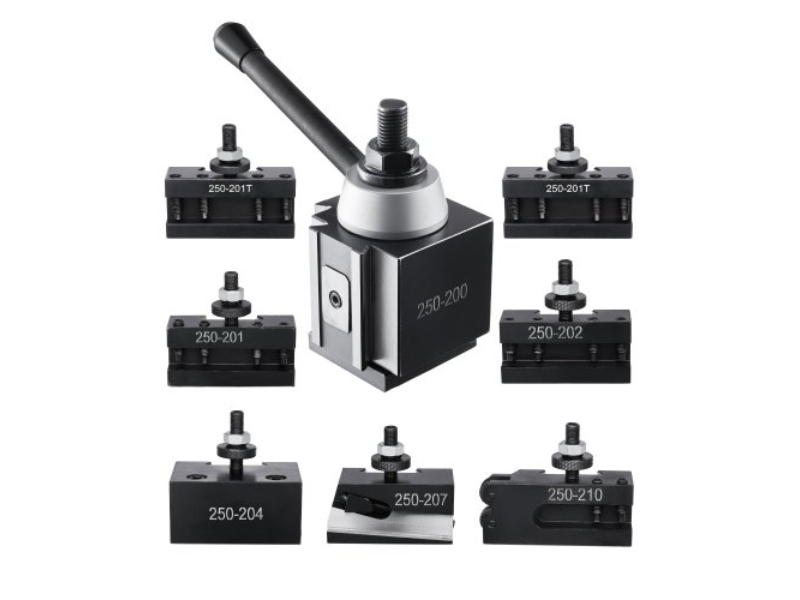 Picture of Vevor KSDJ8JT1015IDLIQKV0 Quick Change Tool Post Set - Lathe Tool Holders for 10-15 in. Mini Lathe Swing - 8 Piece