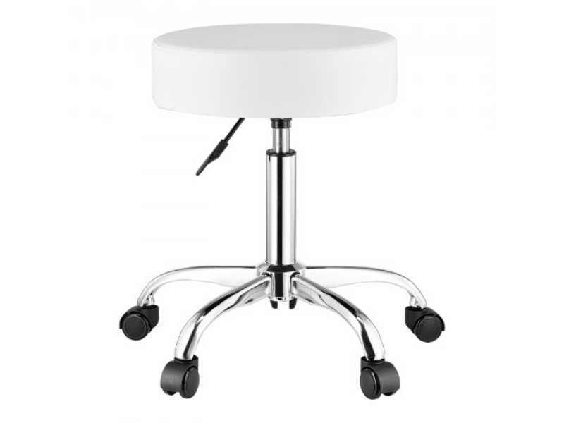 YDBSNLYXWKBWSD2PUV0 Height Adjustable Round Rolling Swivel Work Stool with Wheels, White
