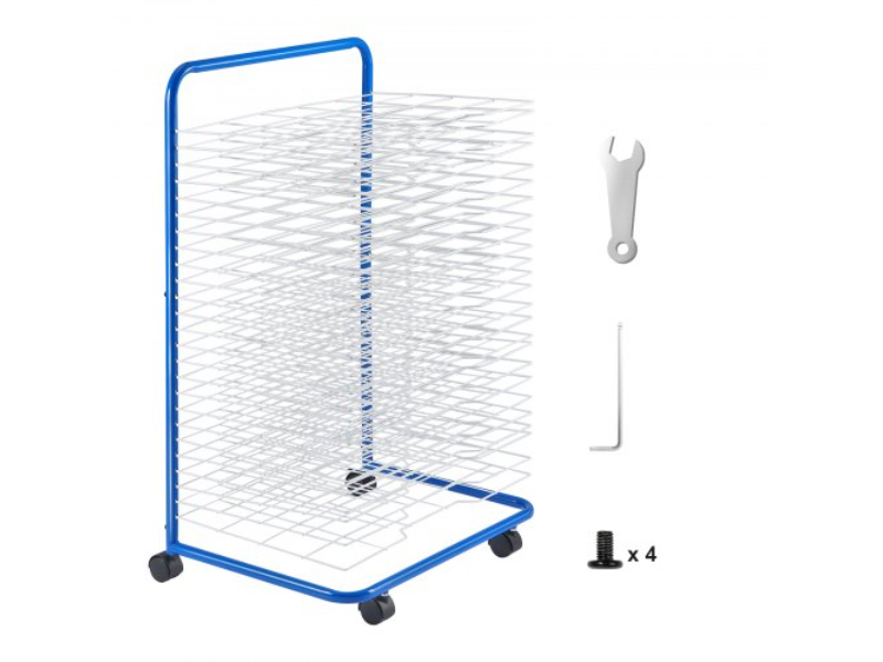 Picture of Vevor JSYSGZJLBTGSI3AZPV0 Removable Paint Art Drying Rack with 4 Wheels&#44; Blue & White - Pack of 25