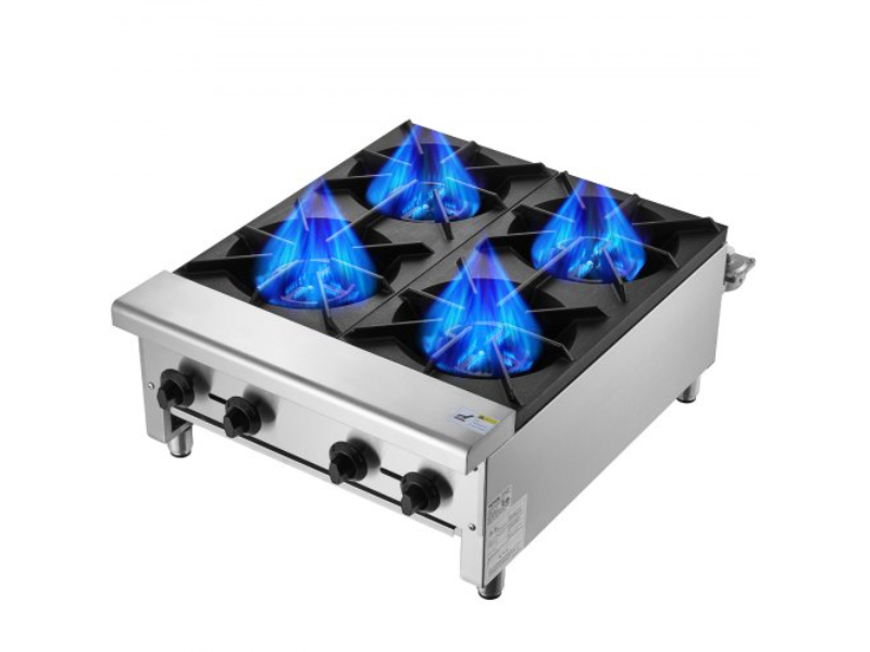 Picture of Vevor SYTSRQZBDJK4FOXOHV0 Commercial Gas Range Stove 4 Burners Countertop Cooking Hot Plate