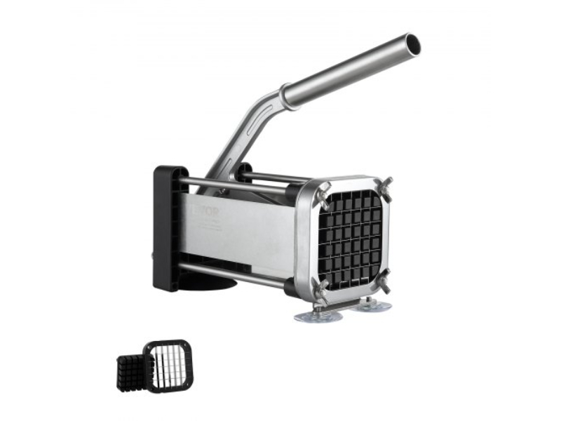 Picture of Vevor SYWSQSTJWJ127AYSVV0 French Fry Stainless Steel Potato & Vegetable Cutter with Blade, Black & Silver