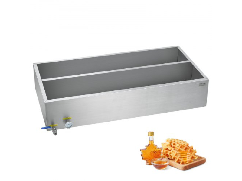 Picture of Vevor WLCZFQ47JLD0DLKDNV0 Maple Syrup Evaporator Pan - 304 Stainless Steel with Valve & Thermometer
