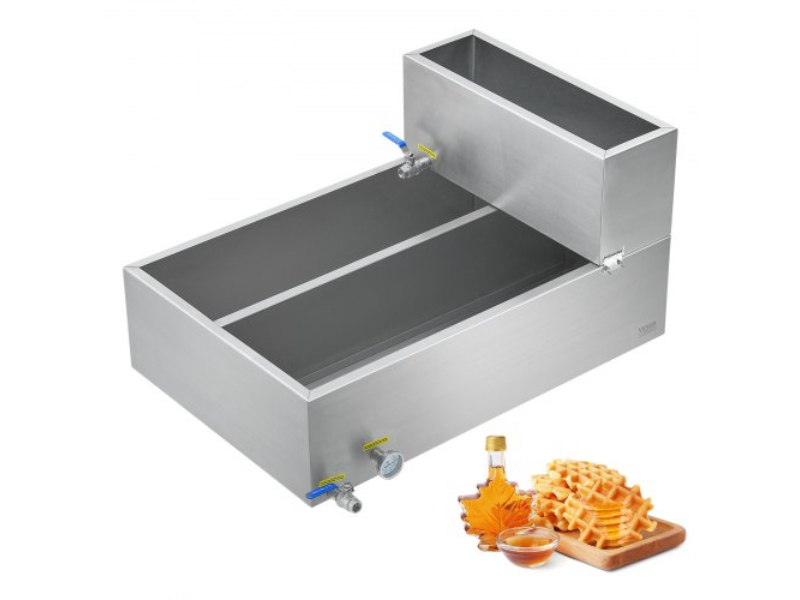 DLCZFQ35JL00KCM7TV0 Maple Syrup Evaporator Pan 304 Stainless Steel with Valves & Thermometer