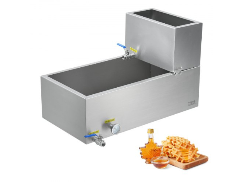 DLCZFQ196JL0JM3FQV0 Maple Syrup Evaporator Pan - 304 Stainless Steel with Valves & Thermometer