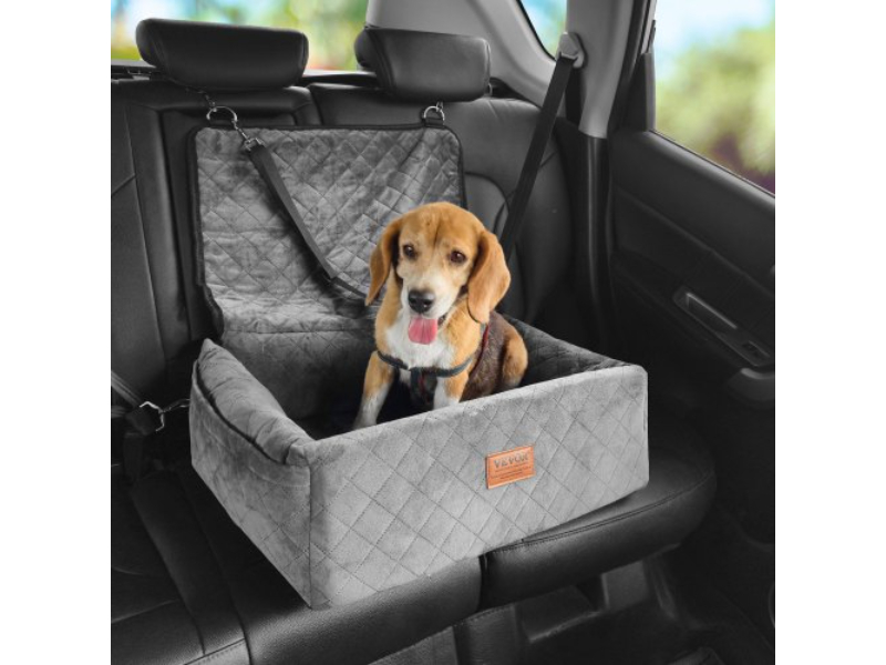 Picture of Vevor CWZGQCZYHSSFX5CLMV0 Dog Booster Pet Car Seat for Small & Medium Dogs - Up To 40 lbs&#44; Gray