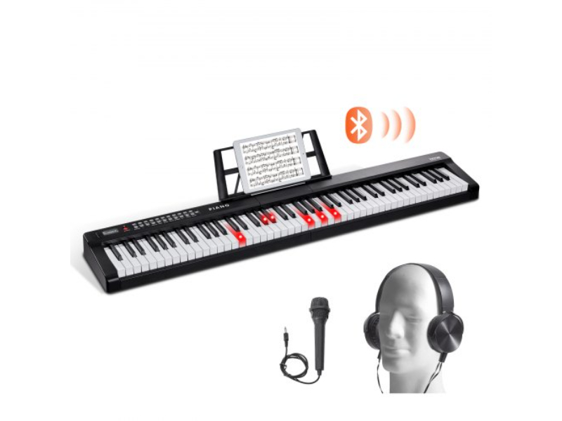 Picture of Vevor 88JBPZSMGQ88WU1LTV1 88 Key Semi Weighted Full Size Electric Portable Digital Piano Keyboard