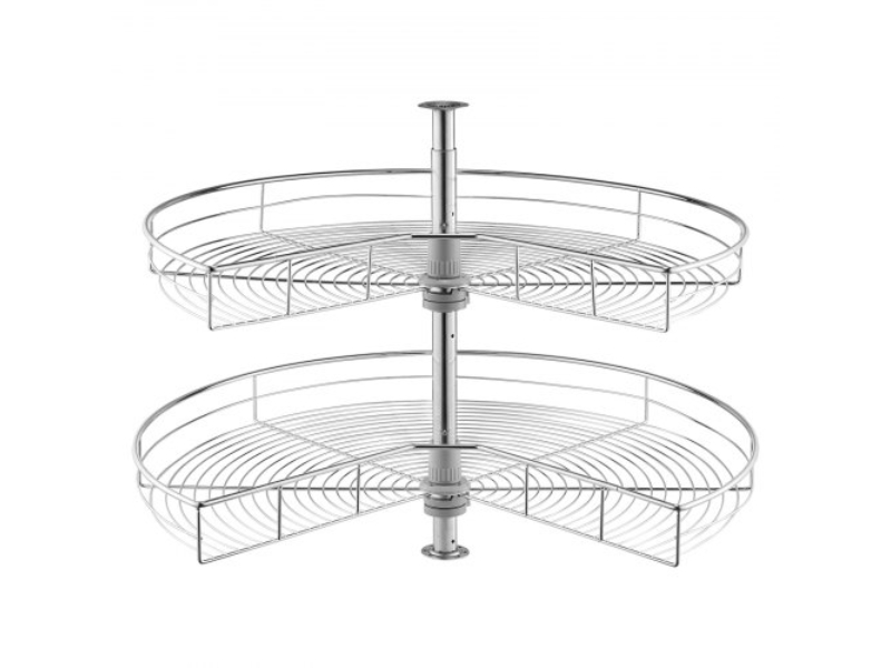 Picture of Vevor QKXBMJSNLDGGS0K2NV0 31 in. 2 Tier Kidney Shaped Lazy Susan Cabinet Blind Corner Organizer, Chrome