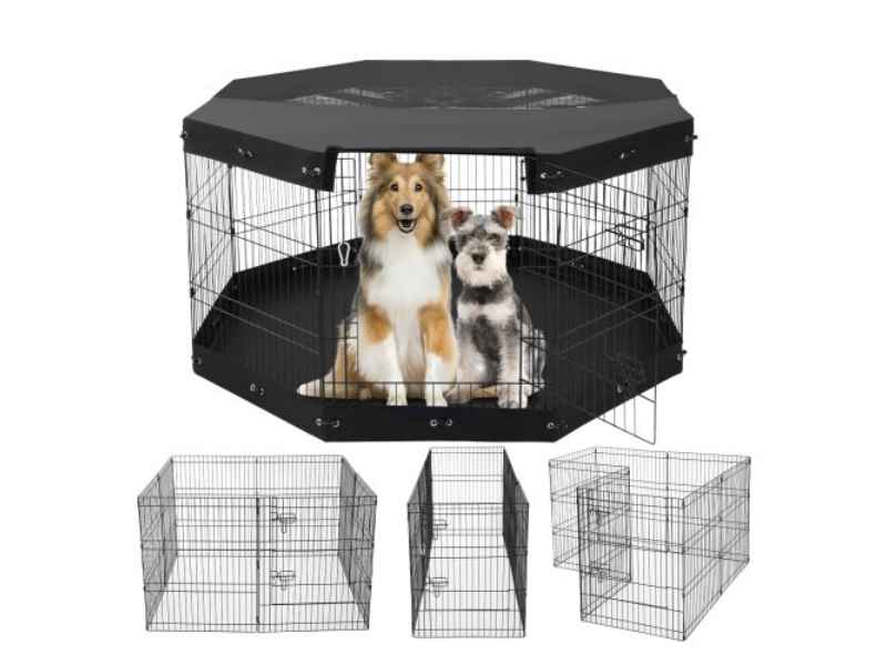Picture of Vevor XSYDCWWLXTSDHTFITV0 30 in. H 8 Panels Foldable Metal Dog Exercise Playpen with Pad Cover
