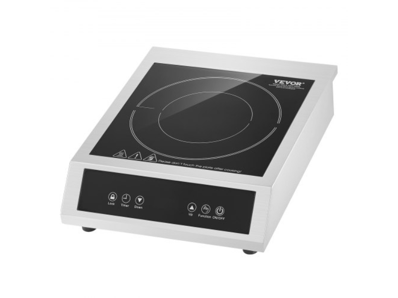 Picture of Vevor SYBXKTMSDCL18RTODV1 Portable Commercial Induction Cooktop - 1800W Countertop Burner & 9 Temperature Levels