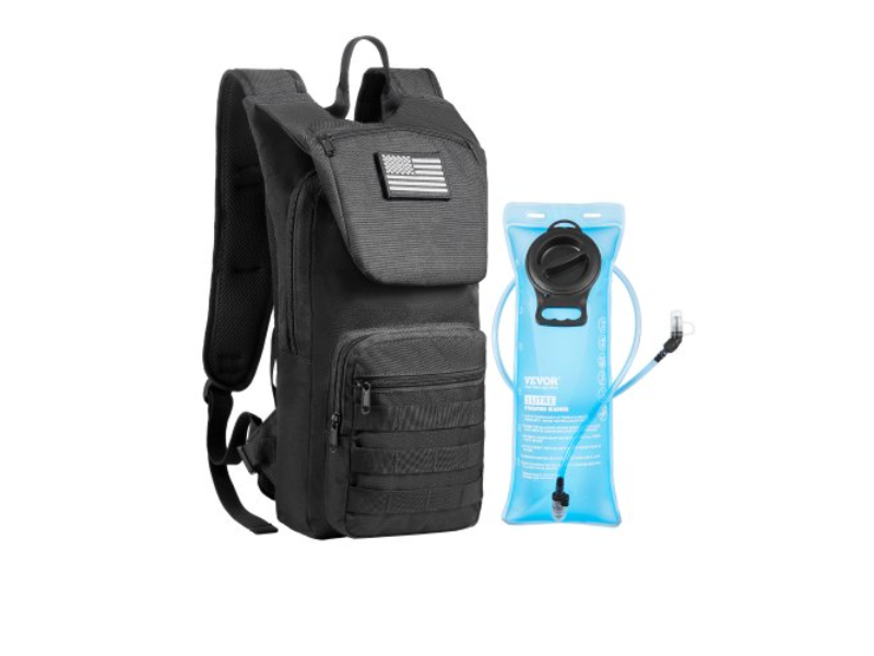 ZSKSDBHS0000Q81Z6V0 3 Liter Tactical Molle Hydration Pack Backpack - Water Bladder Cycling, Hiking & Running - Black