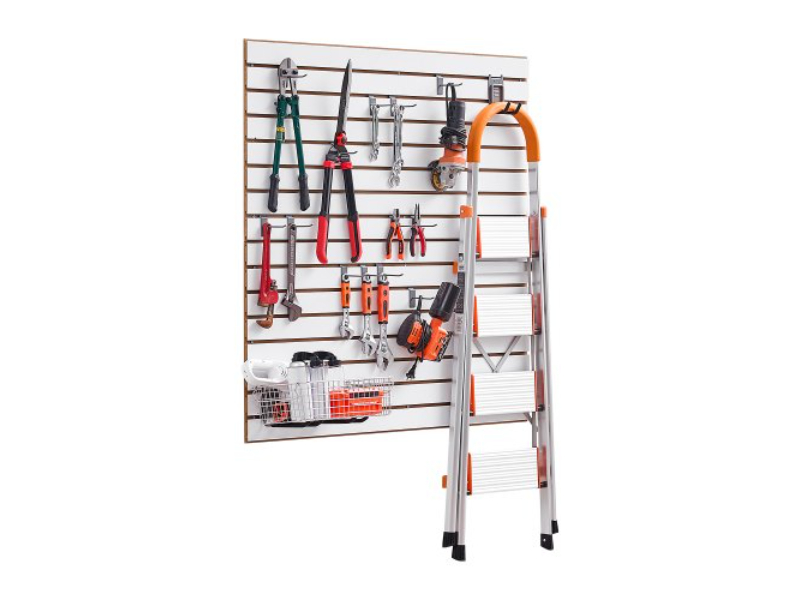 BTQBXWB16SQF0BHOKV0 4 x 4 ft. MDF Garage Slat Wall Panel with Modular Design, White