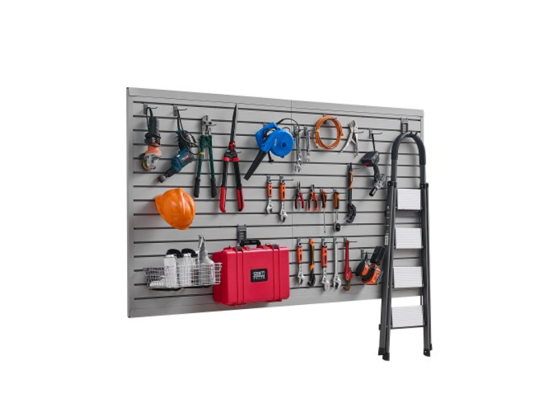 BTQBPVC32SQFR32ROV0 8 x 4 ft. PVC Garage Slat Wall Panel with Modular Design, Gray