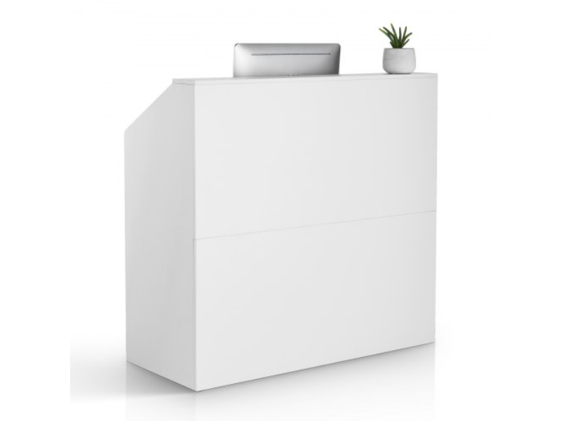 YBQTJXWCTBDCYNOVBV0 46.46 in. Reception Desk Rectangular Front Counter Table, White