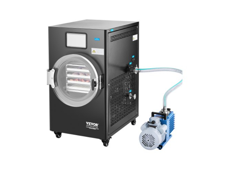 Picture of Vevor SPDGJHS0446K2PX8VV1 4-Layer Fruit & Vegetable Vacuum Freeze Drying Machine with Pump, Black