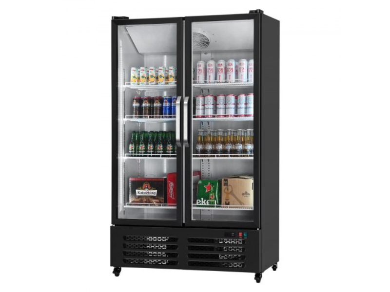 Picture of Vevor SMBLMBXBDDX2X5EITV1 26.69 cu. ft. Glass Door Beverage Commercial Merchandiser Refrigerator - Black