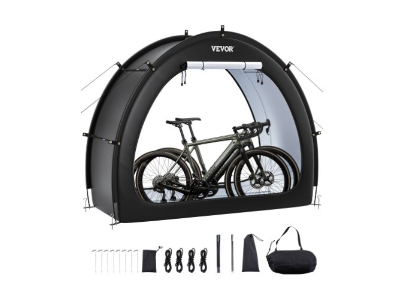 Picture of Vevor SXZXCP566626RM5G2V0 Outdoor Fan-Shaped Waterproof Bike Storage Tent for 1-2 Bikes&#44; Black