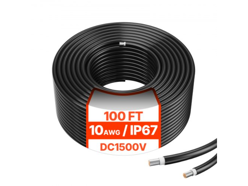 Picture of Vevor TYNDCBYZXDX1ICNQ7Y3 100 ft. 10AWG Waterproof PV 6 mm Solar Panel Extension Cable&#44; Black