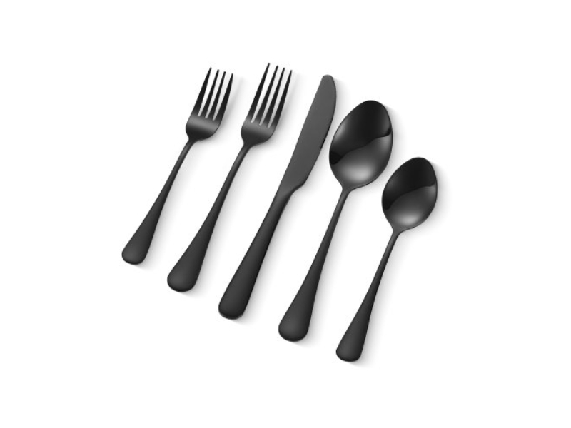 Picture of Vevor 430BXGCJTZHSERY1IV0 Silverware Set Stainless Steel Cutlery Flatware Utensil&#44; Black - 30 Piece