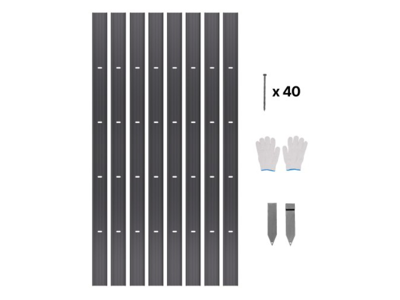 LZJSPZ8PCS72VOIEEV0 72 in. Metal Rust Resistant Bendable Landscape Edging for Yard Garden, Black - Pack of 8