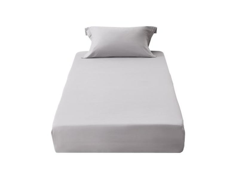 CLDLTWIN7539KL4HSV0 Excellent Microfiber Elastic Fitted Sheet, Light Gray - Twin Size