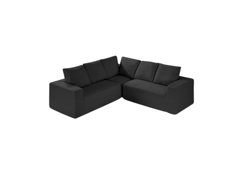 Picture of Vevor ZHSSFLX8191IMAFX4V0 Modular Sectional L Shape Cloud Sofa with Corduroy & Cushion&#44; Black