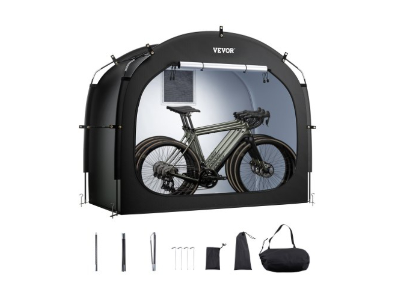 Picture of Vevor HDZXCP56664FUISQ9V0 Waterproof Outdoor Storage Spacious Tent for 3 to 4 Bikes - Black