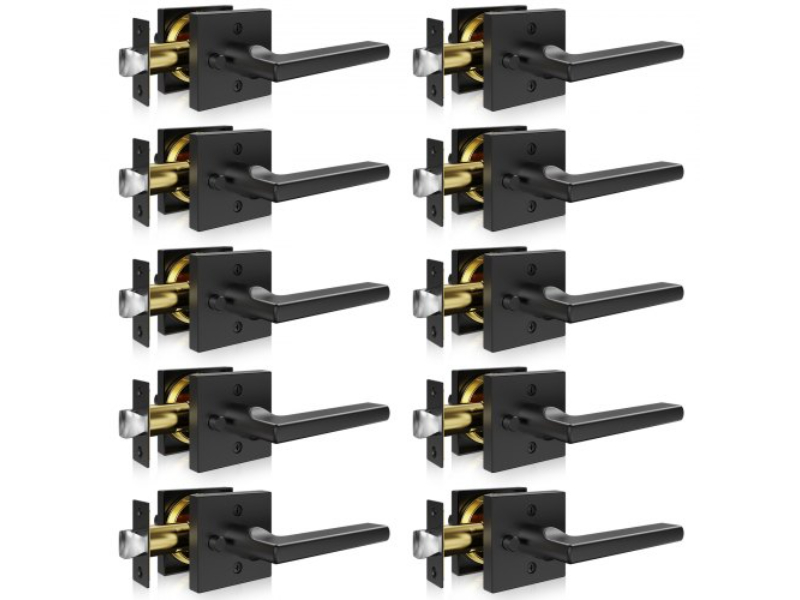 YSMJSBSFX10J873ECV0 Privacy Door Handle Square Lever Interior Reversible, Matte Black - 10 Piece