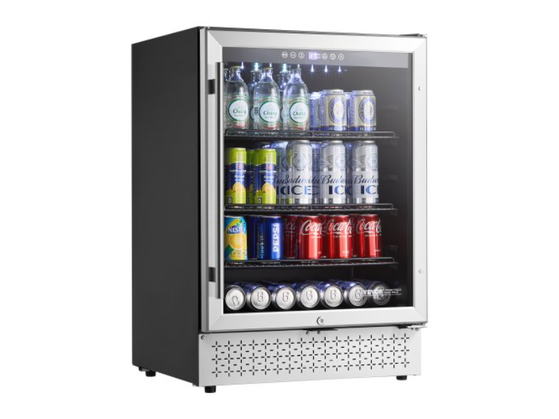 Picture of Vevor SYPJYLJQRS24PCSJ6V1 Mini Soda Beer Beverage Refrigerator Cooler Fridge Glass Door - 154 Can