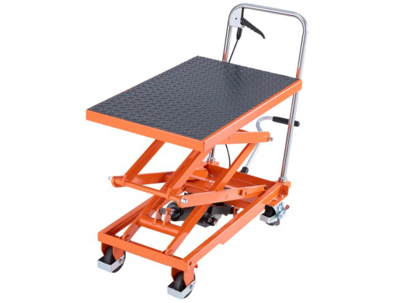 SJYYSJPTCCS4XKH5EV0 47.2 in. 500 lbs Non-slip Pad Hydraulic Table Manual Double Scissor Lift Cart - Orange